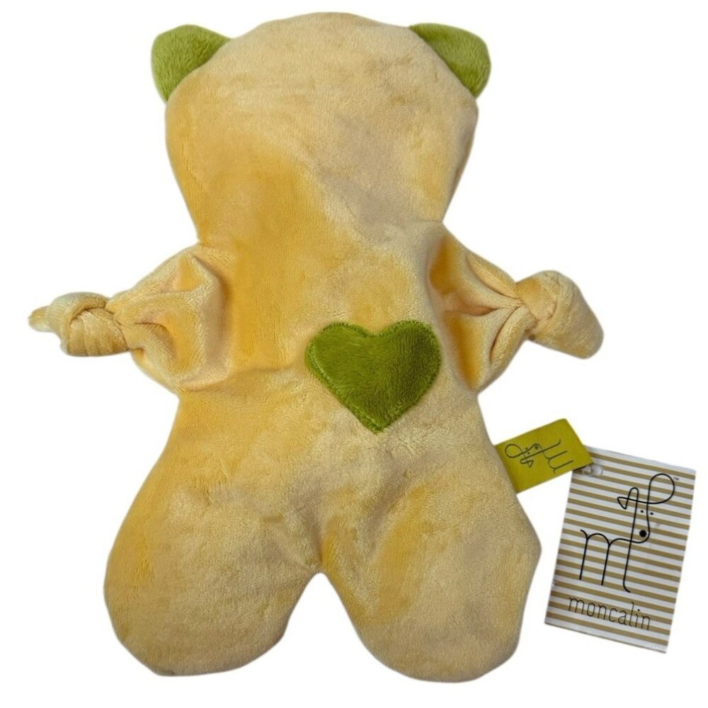 NWT Moncalin France Yellow Green Animal Lovey Plush Security Blanket Knotted